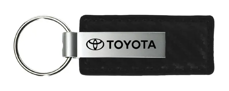 Toyota Carbon Fiber Leather Keychain (Black) 1