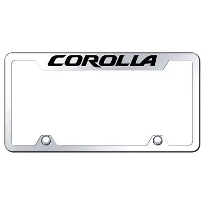 Toyota Corolla Laser Etched Logo Truck Cut-Out License Plate Frame (Chrome) 1