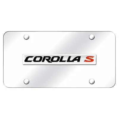 Toyota Corolla S Name License Plate (Chrome On Chrome) 1