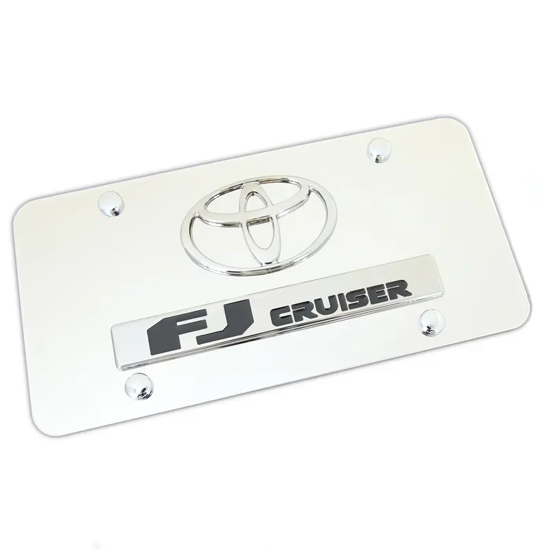 Toyota Dual Logo Fj Cruiser License Plate (Chrome) 1