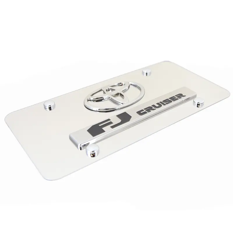 Toyota Dual Logo Fj Cruiser License Plate (Chrome) 2