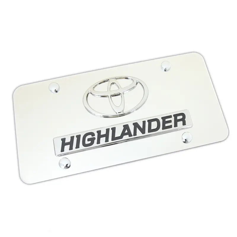 Toyota Dual Logo Highlander License Plate (Chrome) 1