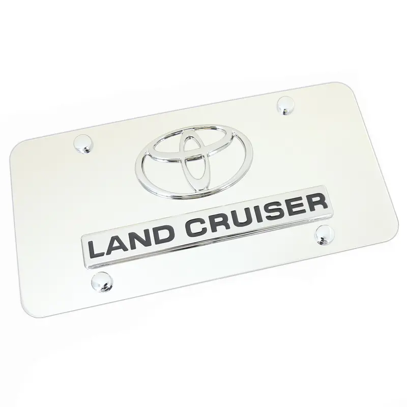 Toyota Dual Logo Land Cruiser License Plate (Chrome) 1