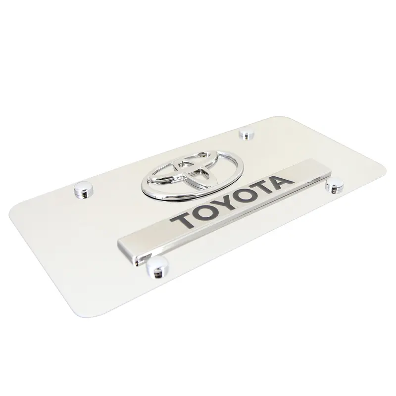 Toyota Dual Logo License Plate (Chrome) 2