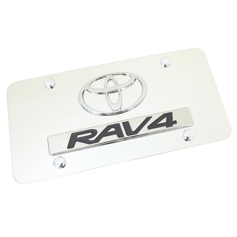 Toyota Dual Logo Rav4 License Plate (Chrome) 1