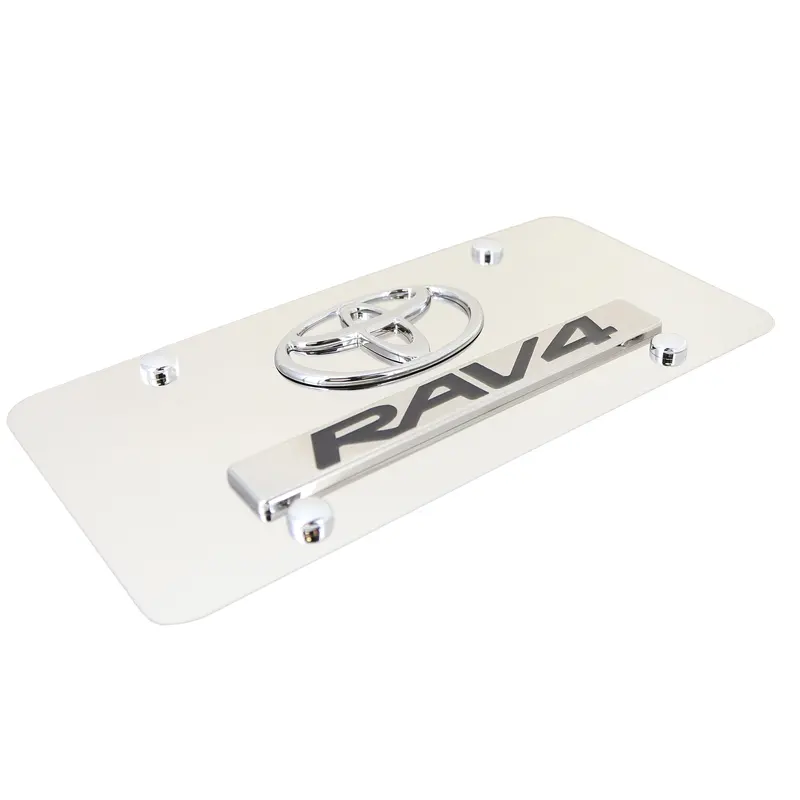 Toyota Dual Logo Rav4 License Plate (Chrome) 2
