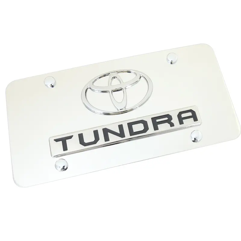 Toyota Dual Logo Tundra License Plate (Chrome) 1
