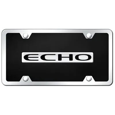 Toyota Echo Name Acrylic License Plate Kit (Chrome On Black) 1