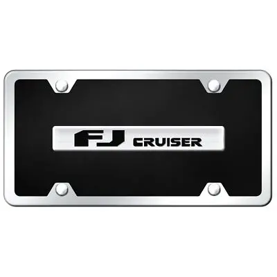 Toyota Fj Cruiser Name Acrylic License Plate Kit (Chrome On Black) 1