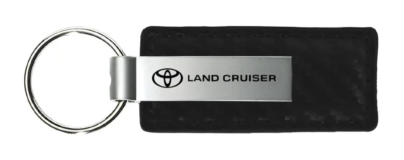 Toyota Land Cruiser Carbon Fiber Leather Keychain (Black) 1