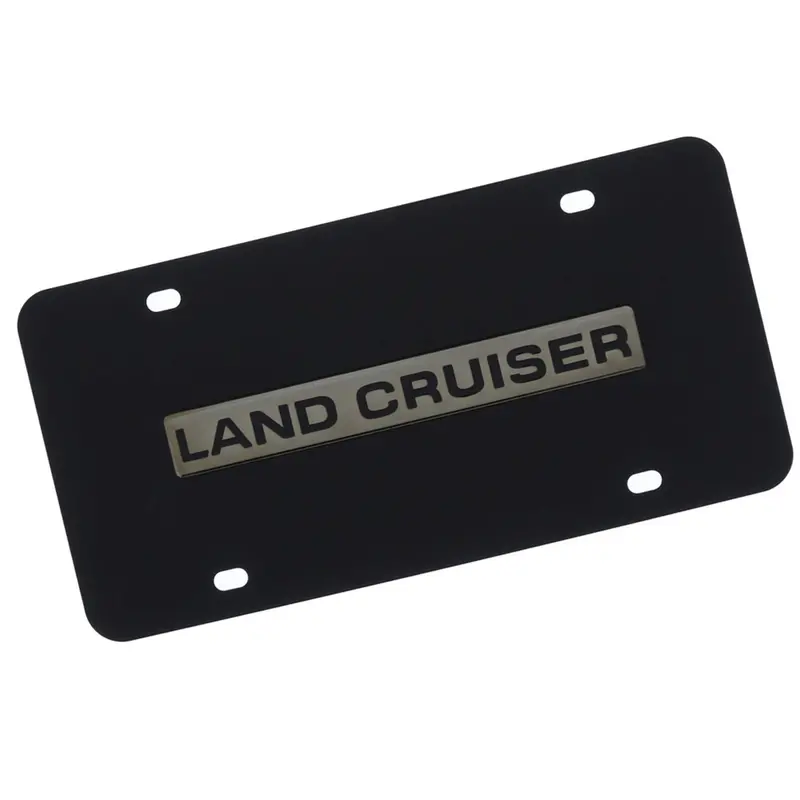 Toyota Land Cruiser License Plate (Chrome On Black) 1