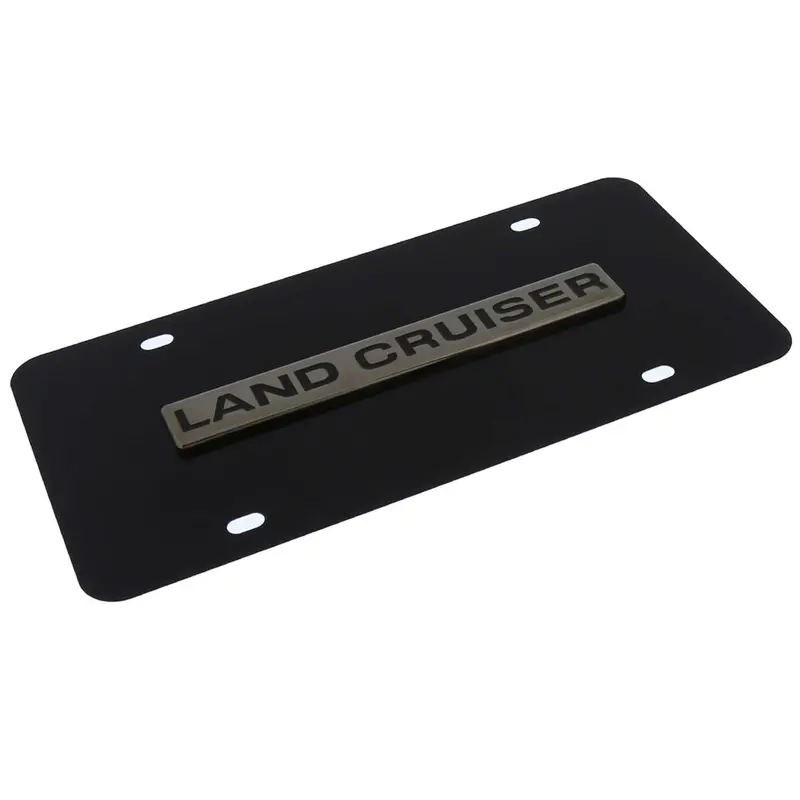 Toyota Land Cruiser License Plate (Chrome On Black) 2