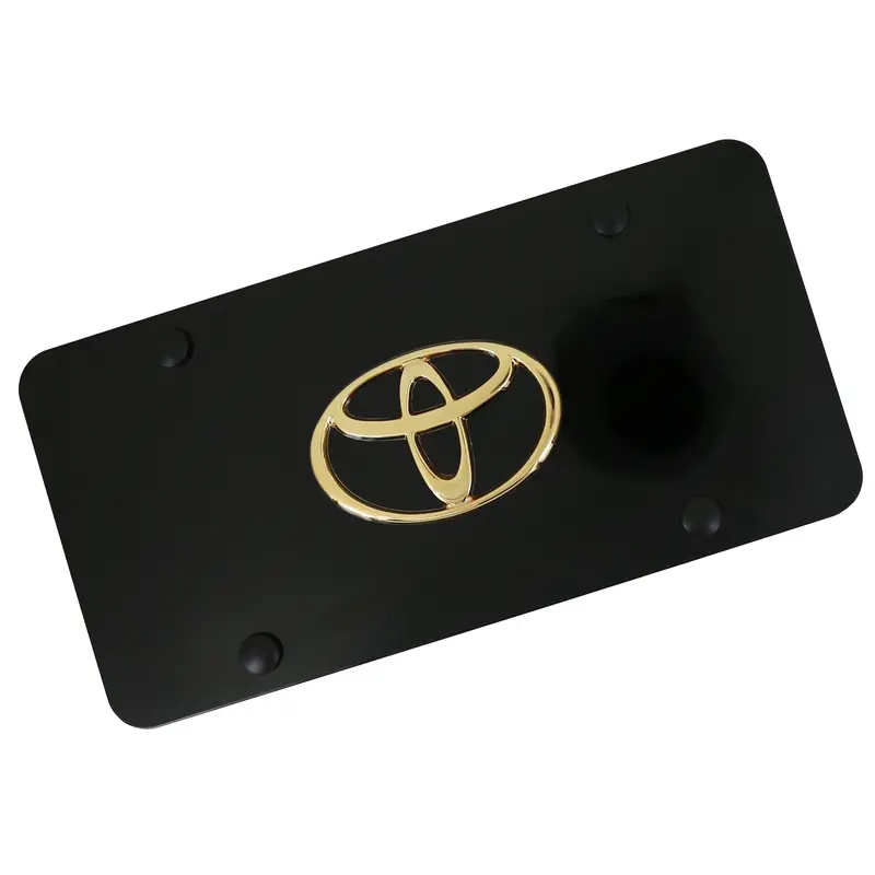 Toyota Logo License Plate (Gold On Black) 1
