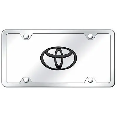 Toyota Logo License Plate Kit (Black Pearl On Chrome) 1
