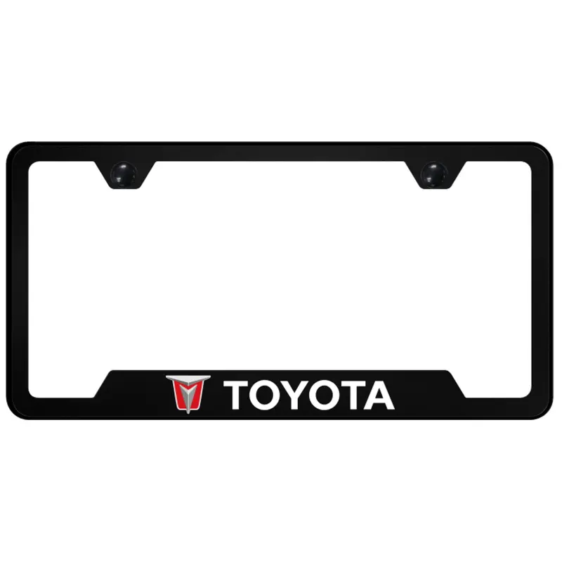 Toyota Logo Vintage Logo Cut-Out License Plate Frame (Black) 1