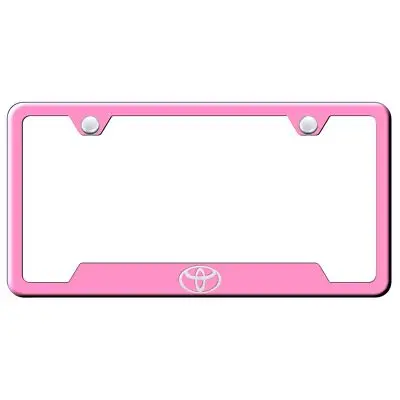 Toyota Notched Stainless Steel License Plate Frame (Pink) 1