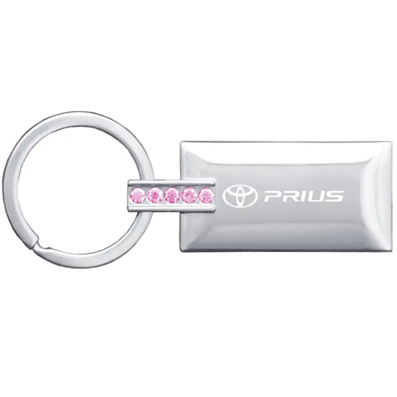Toyota Pirus Jeweled Rectangular Key Chain (Pink) 1