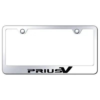 Toyota Prius V Laser Etched Logo License Plate Frame (Chrome) 1