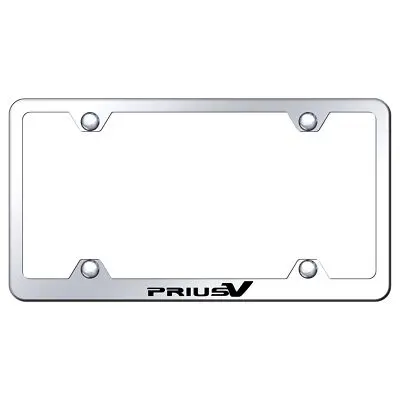 Toyota Prius V Laser Etched Logo Wide Body License Plate Frame (Chrome) 1