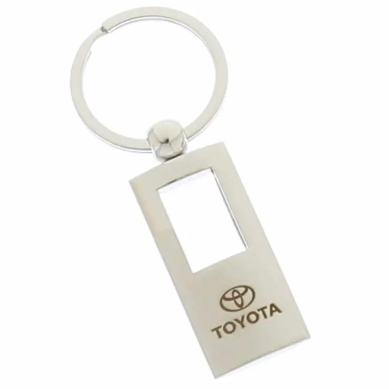 Toyota Rectangle Metal Key Chain (Chrome) 1