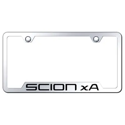Toyota Scion Xa Laser Etched Logo Cut-Out License Plate Frame (Chrome) 1