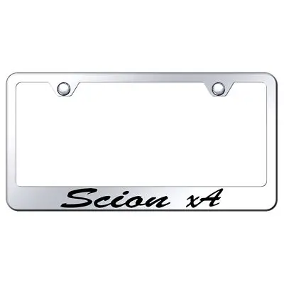 Toyota Scion Xa Laser Etched Script Stainless Steel License Plate Frame (Chrome) 1