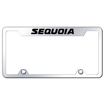 Toyota Sequoia Laser Etched Logo Truck Cut-Out License Plate Frame (Chrome) 1