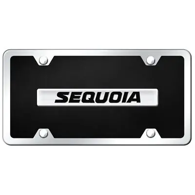 Toyota Sequoia Name Acrylic License Plate Kit (Chrome On Black) 1
