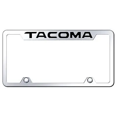 Toyota Tacoma Laser Etched Logo Truck Cut-Out License Plate Frame (Chrome) 1