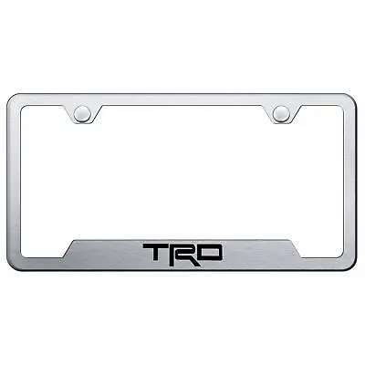 Toyota Trd Logo Cut-Out License Plate Frame (Brushed Chrome) 1