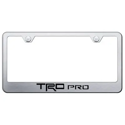 Toyota Trd Pro Laser Etched Logo License Plate Frame (Brushed Chrome) 1