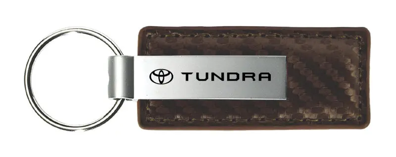 Toyota Tundra Carbon Fiber Leather Keychain (Taupe) 1