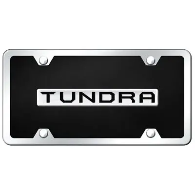 Toyota Tundra Name Acrylic License Plate Kit (Chrome On Black) 1
