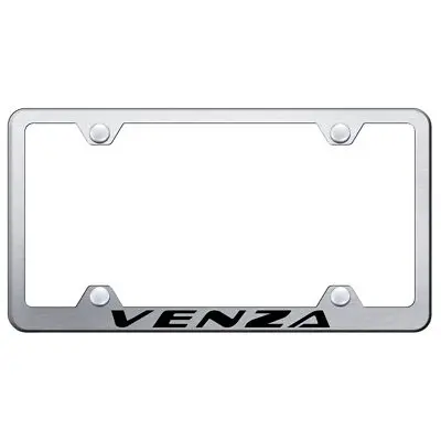 Toyota Venza Laser Etched Logo Wide Body License Plate Frame (Brushed Chrome) 1