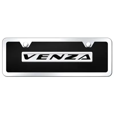 Toyota Venza Name Acrylic Mini License Plate Kit (Chrome On Black) 1