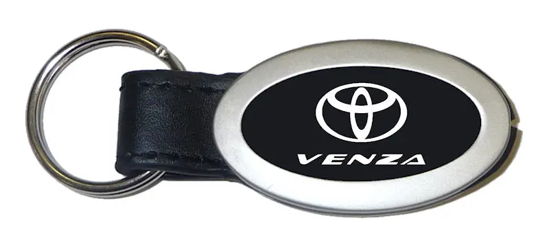Toyota Venza Oval Leather Key Chain (Black) 1