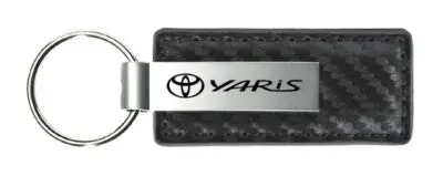 Toyota Yaris Carbon Fiber Leather Key Chain (Gun Metal) 1