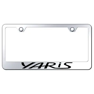 Toyota Yaris Laser Etched Logo License Plate Frame (Chrome) 1