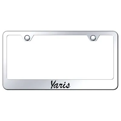 Toyota Yaris Laser Etched Script License Plate Frame (Chrome) 1