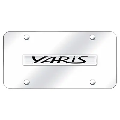 Toyota Yaris Name License Plate (Chrome On Chrome) 1