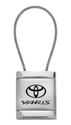 Toyota Yaris Satin Chrome Cable Key Fob (Silver) 1
