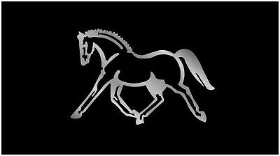 Trotting Horse Outline Lazer-Tag Acrylic License Plate (Black) 1