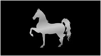 Trotting Horse Silhouette Lazer-Tag Acrylic License Plate (Black) 1