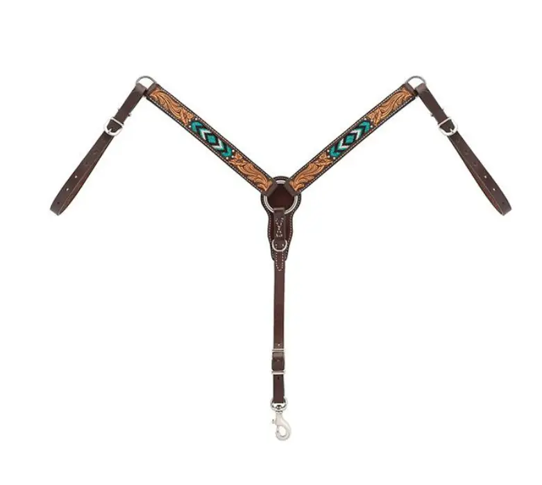 Turquoise Beaded Pony Breastcollar 1
