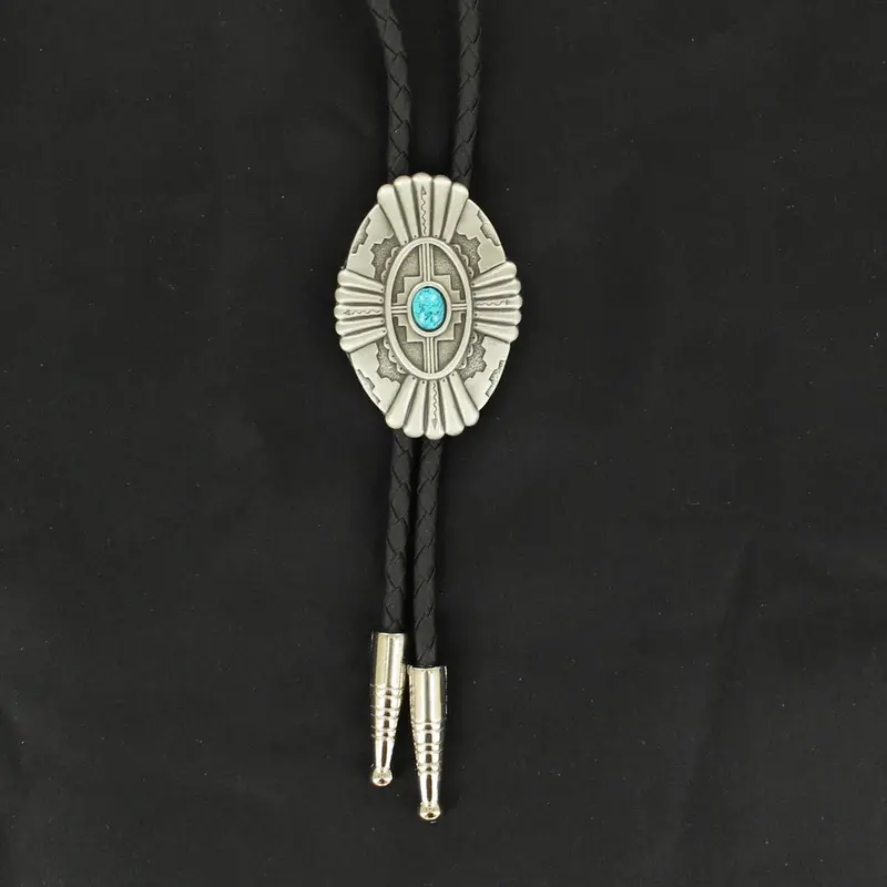 Turquoise Stone/Silver Bolo Tie 1