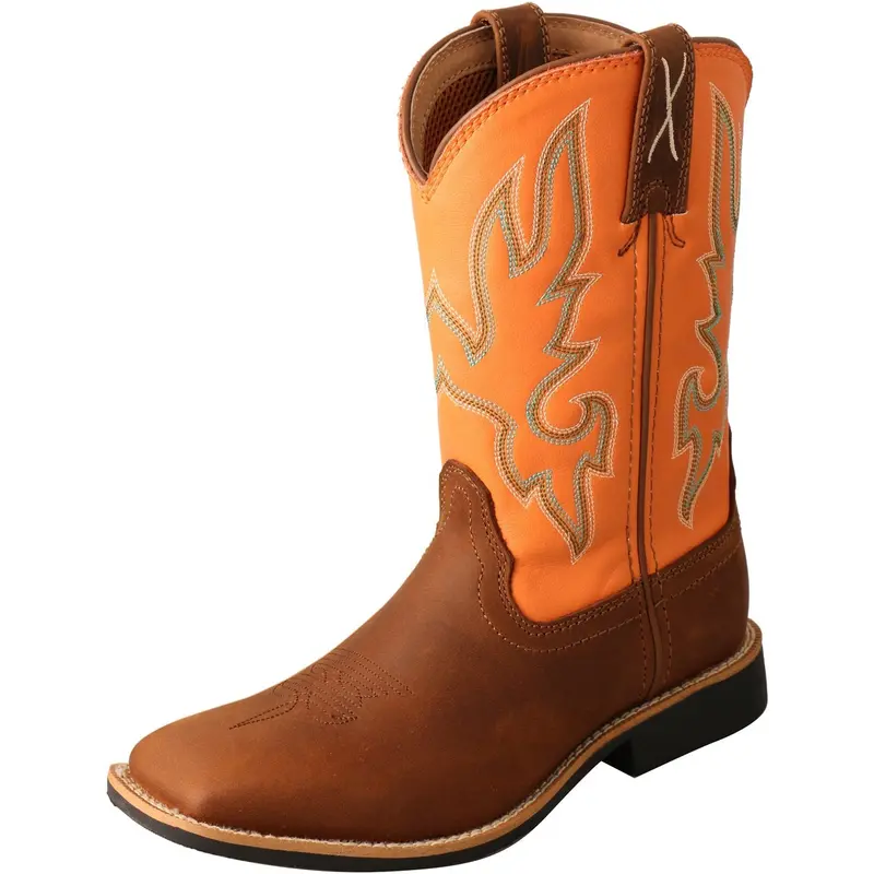Twisted X Kid's Top Hand Boot-Tan And Orange 1