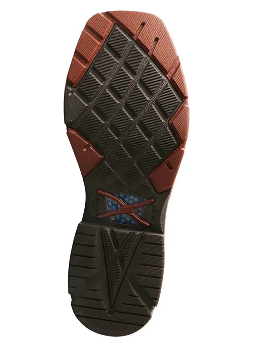 Twisted X Men's 12" Alloy Toe Western Work Boot With Cellstretch-Brown/Grey 4