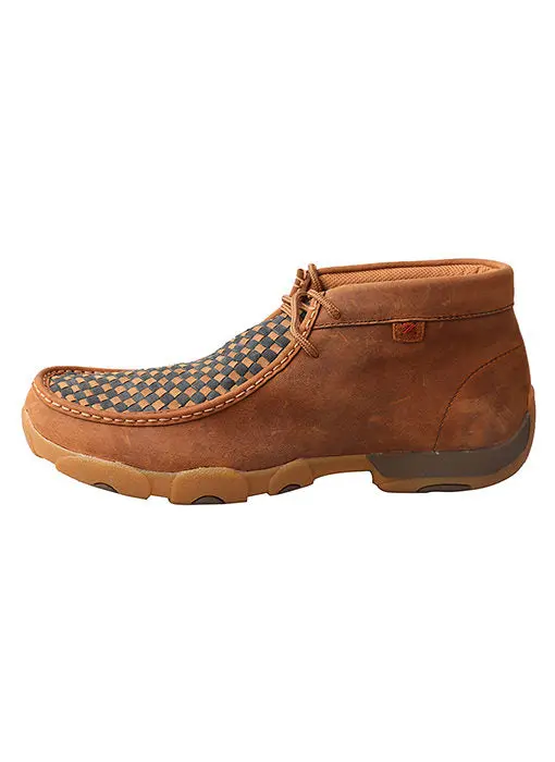 Twisted X Mens Chukka Driving Moccasins-Oiled Saddle/Blue 4