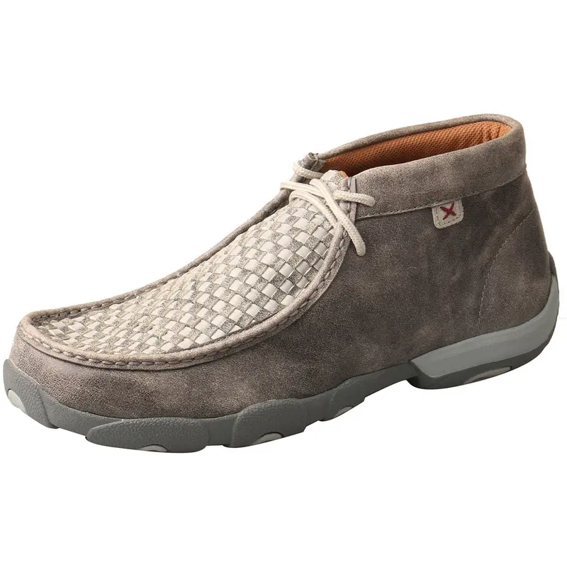 Twisted X Men's Woven Grey And Grey Chukka Driving Moc 1