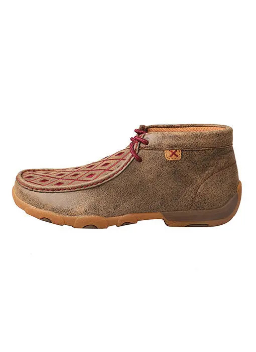 Twisted X Womens Chukka Driving Moccasins-Bomber/Mahogany 4